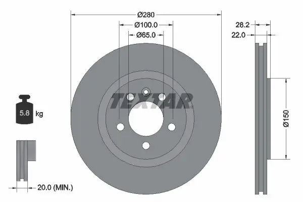 Bremsscheibe TEXTAR 92057100