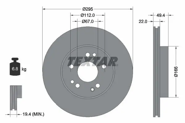 Bremsscheibe TEXTAR 92057300