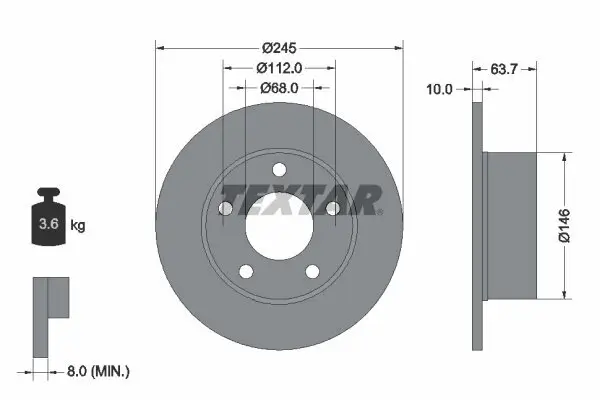 Bremsscheibe TEXTAR 92057503