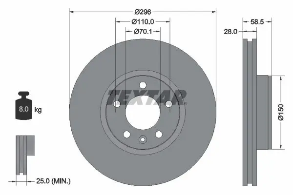 Bremsscheibe TEXTAR 92057700