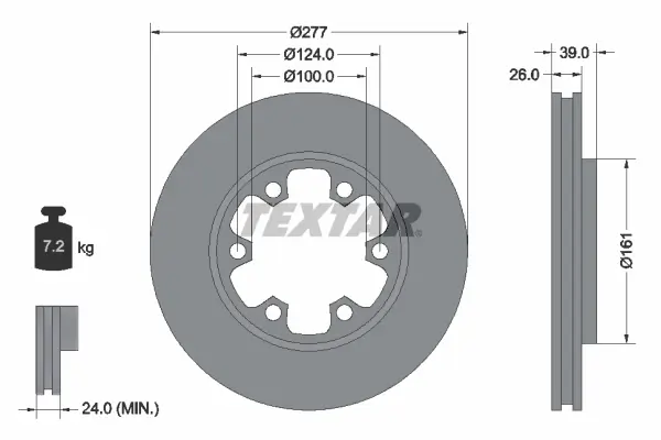 Bremsscheibe Vorderachse TEXTAR 92059000