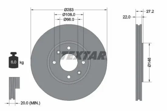 Bremsscheibe TEXTAR 92059600 Bild Bremsscheibe TEXTAR 92059600