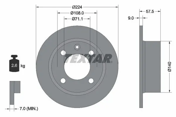 Bremsscheibe TEXTAR 92059700