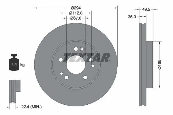 Bremsscheibe TEXTAR 92060000 Bild Bremsscheibe TEXTAR 92060000