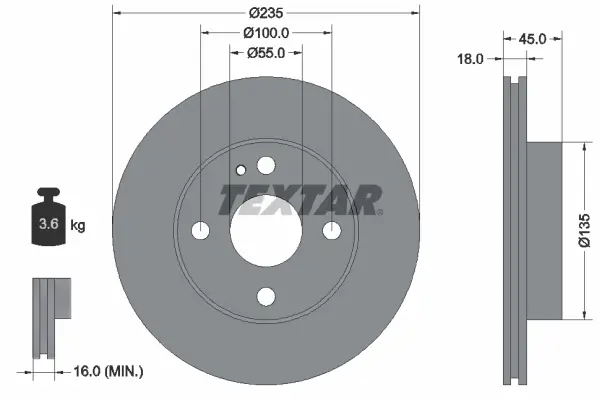 Bremsscheibe Vorderachse TEXTAR 92061500