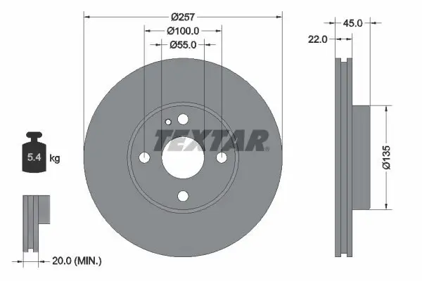 Bremsscheibe TEXTAR 92061600