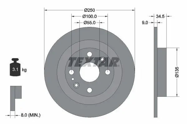 Bremsscheibe TEXTAR 92061700