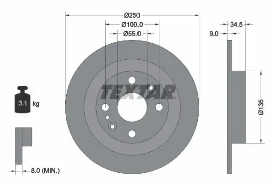 Bremsscheibe TEXTAR 92061700 Bild Bremsscheibe TEXTAR 92061700