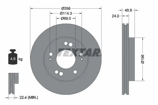 Bremsscheibe Vorderachse TEXTAR 92063000