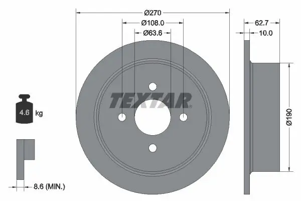 Bremsscheibe TEXTAR 92064400