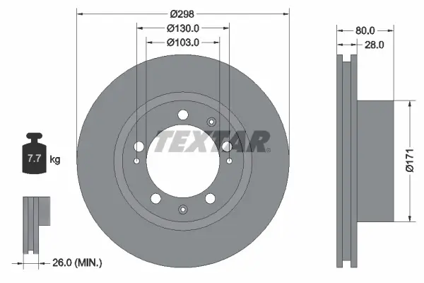 Bremsscheibe TEXTAR 92064607