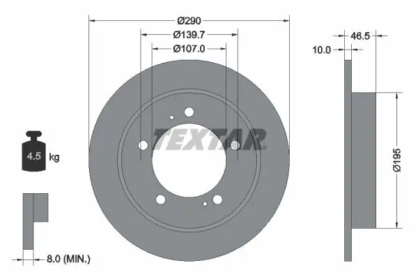 Bremsscheibe Vorderachse TEXTAR 92066003