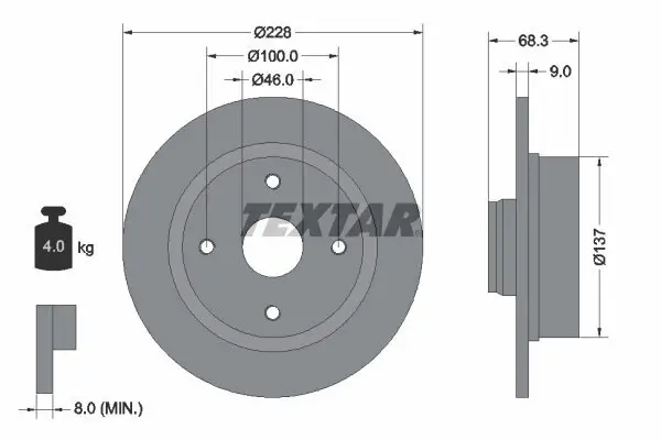 Bremsscheibe TEXTAR 92066100