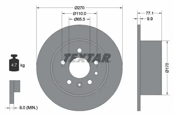 Bremsscheibe TEXTAR 92066300