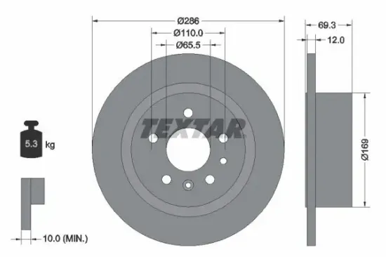 Bremsscheibe TEXTAR 92067003 Bild Bremsscheibe TEXTAR 92067003