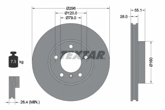 Bremsscheibe Vorderachse TEXTAR 92067400 Bild Bremsscheibe Vorderachse TEXTAR 92067400
