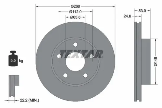 Bremsscheibe TEXTAR 92067700 Bild Bremsscheibe TEXTAR 92067700