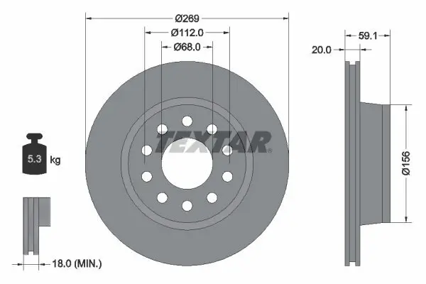 Bremsscheibe Hinterachse TEXTAR 92068400