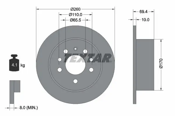 Bremsscheibe TEXTAR 92068800