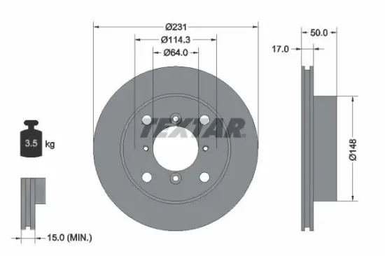 Bremsscheibe TEXTAR 92069000 Bild Bremsscheibe TEXTAR 92069000