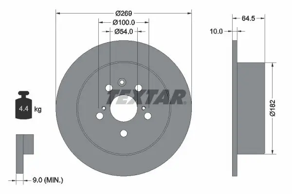 Bremsscheibe TEXTAR 92070800