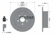 Bremsscheibe Hinterachse TEXTAR 92070800