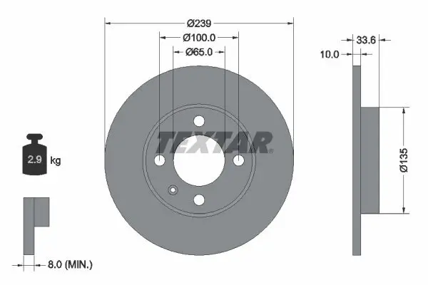 Bremsscheibe TEXTAR 92071903