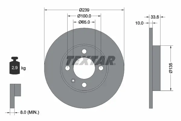 Bremsscheibe Vorderachse TEXTAR 92071903
