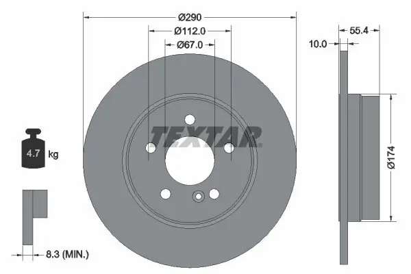 Bremsscheibe TEXTAR 92072703