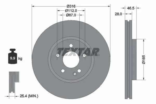 Bremsscheibe TEXTAR 92073100