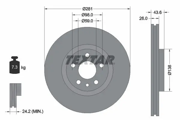 Bremsscheibe TEXTAR 92074003