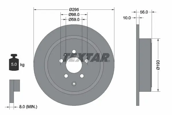 Bremsscheibe TEXTAR 92074100