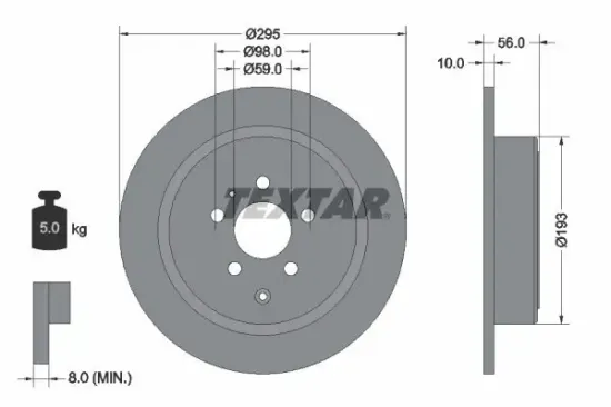 Bremsscheibe TEXTAR 92074100 Bild Bremsscheibe TEXTAR 92074100