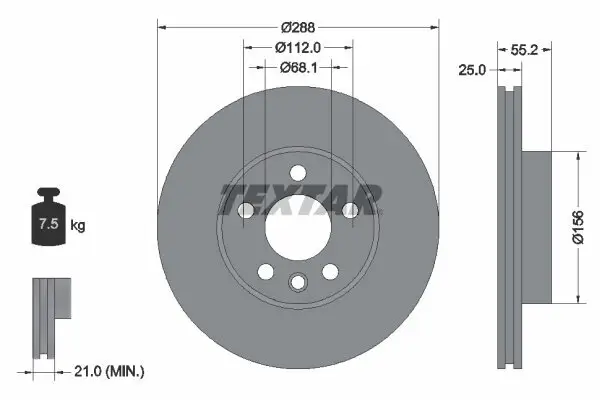 Bremsscheibe TEXTAR 92074203