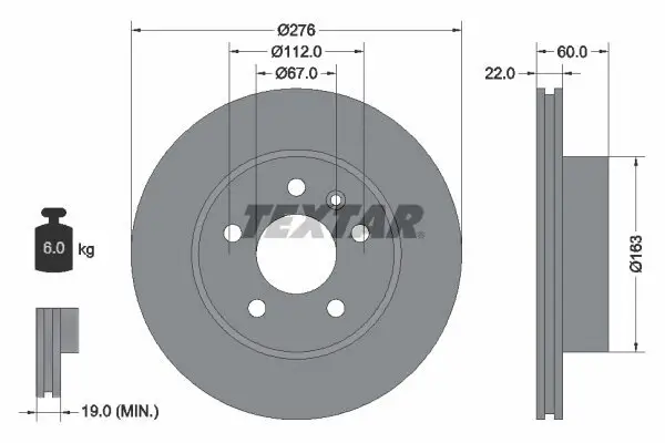 Bremsscheibe TEXTAR 92074403