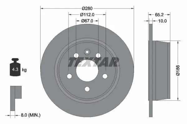 Bremsscheibe TEXTAR 92074503