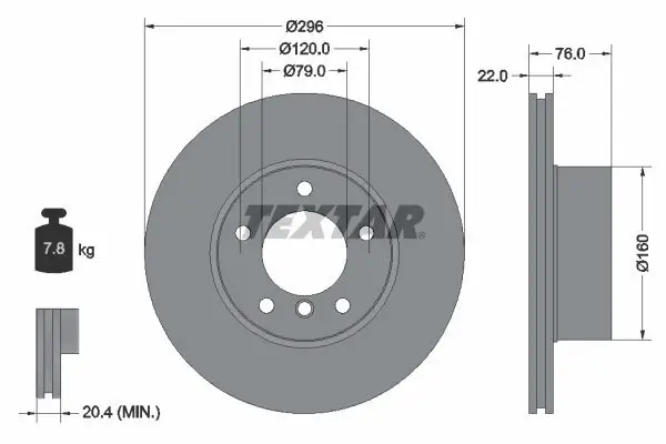 Bremsscheibe TEXTAR 92075000