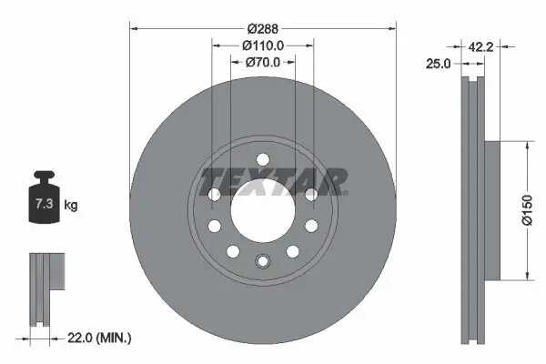 Bremsscheibe TEXTAR 92075603