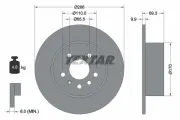 Bremsscheibe Hinterachse TEXTAR 92075703