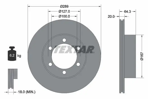 Bremsscheibe TEXTAR 92076300