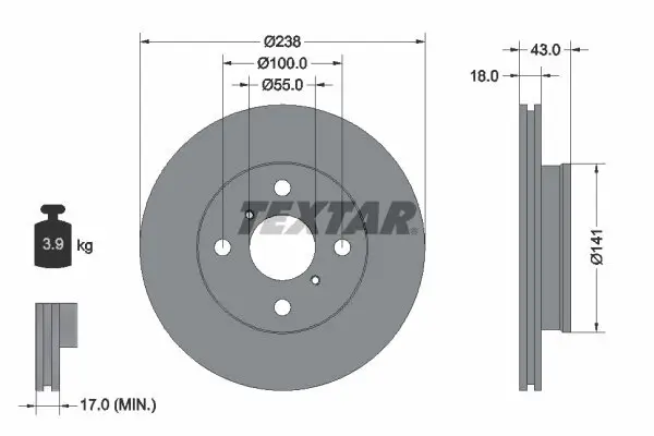 Bremsscheibe TEXTAR 92076500