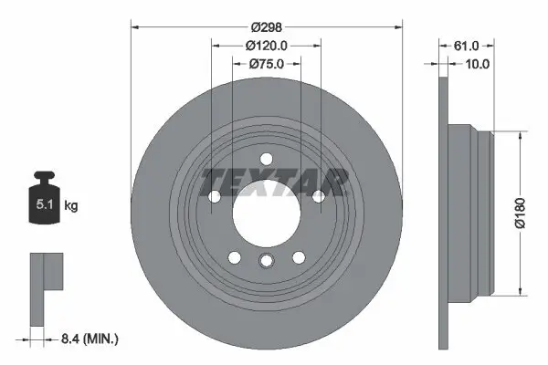 Bremsscheibe TEXTAR 92076603