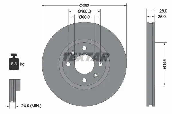 Bremsscheibe TEXTAR 92078703