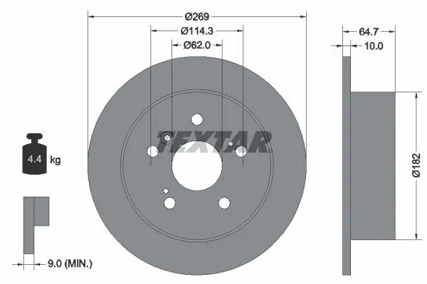 Bremsscheibe TEXTAR 92079300