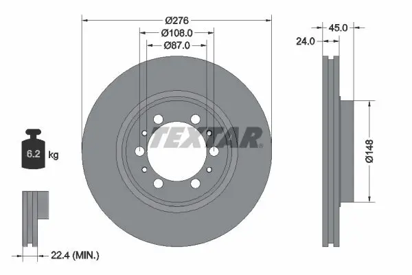 Bremsscheibe TEXTAR 92079800