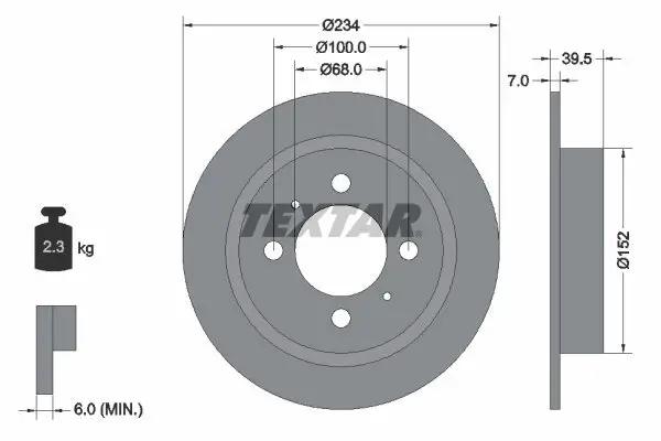 Bremsscheibe TEXTAR 92080000