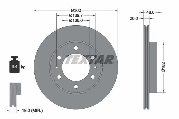 Bremsscheibe TEXTAR 92080400