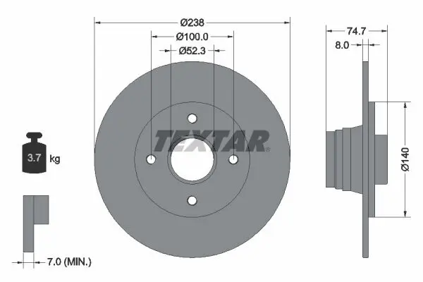 Bremsscheibe TEXTAR 92081200