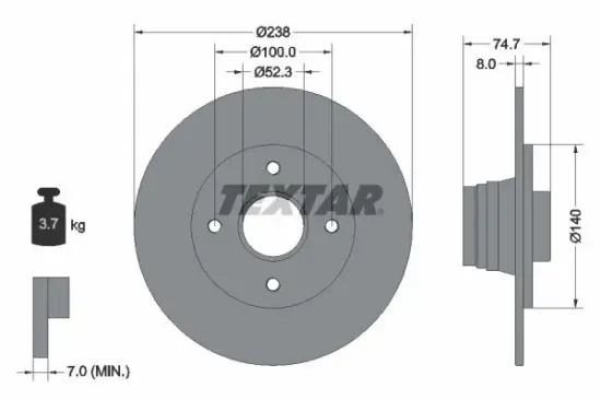 Bremsscheibe TEXTAR 92081200 Bild Bremsscheibe TEXTAR 92081200