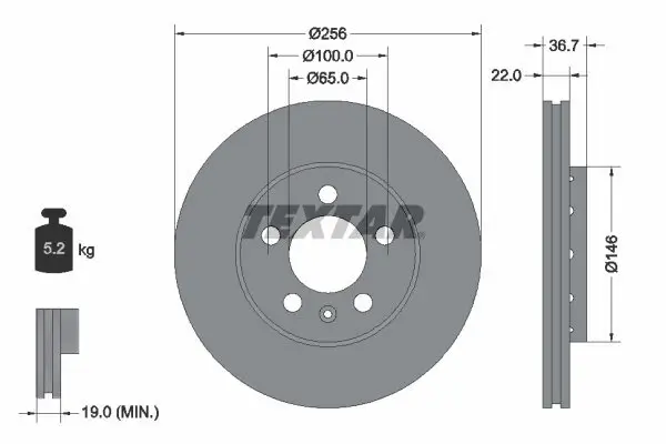 Bremsscheibe TEXTAR 92082200